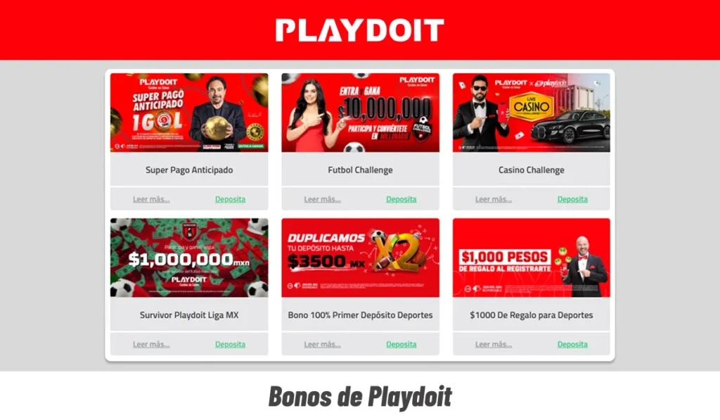 Bonos de Playdoit en México con promociones para casino y deportes