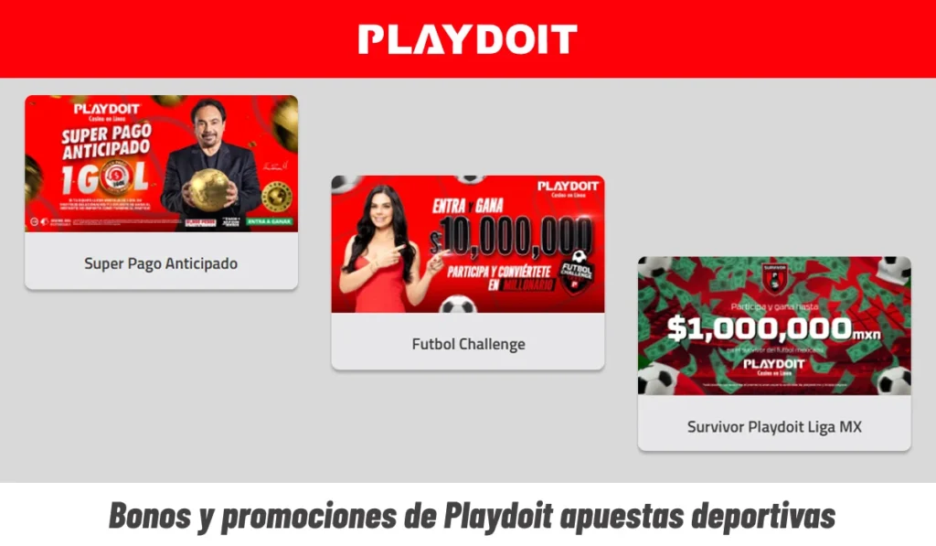 Bonos y promociones de Playdoit para apuestas deportivas en México