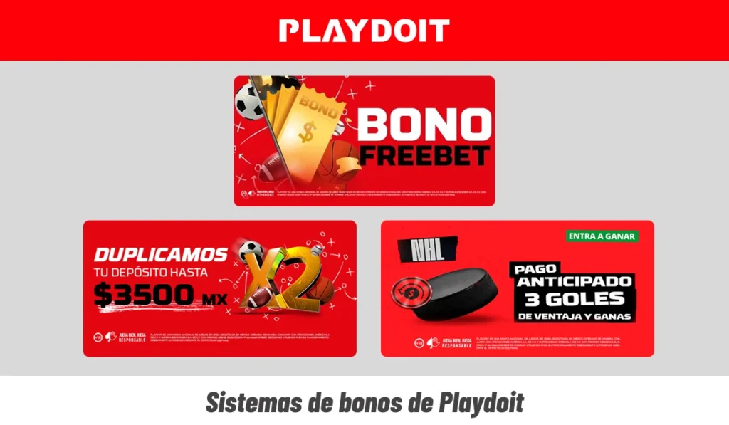 Sistemas de bonos de Playdoit con freebet, depósito duplicado y pago anticipado